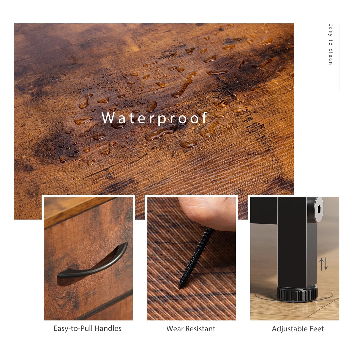 Bedside Table 10 Fabric Drawers Wardrobe Steel