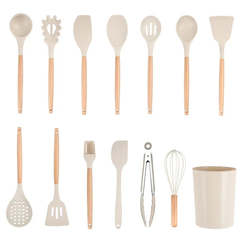 14Pcs Kitchen Cooking Utensil Set With Caddy