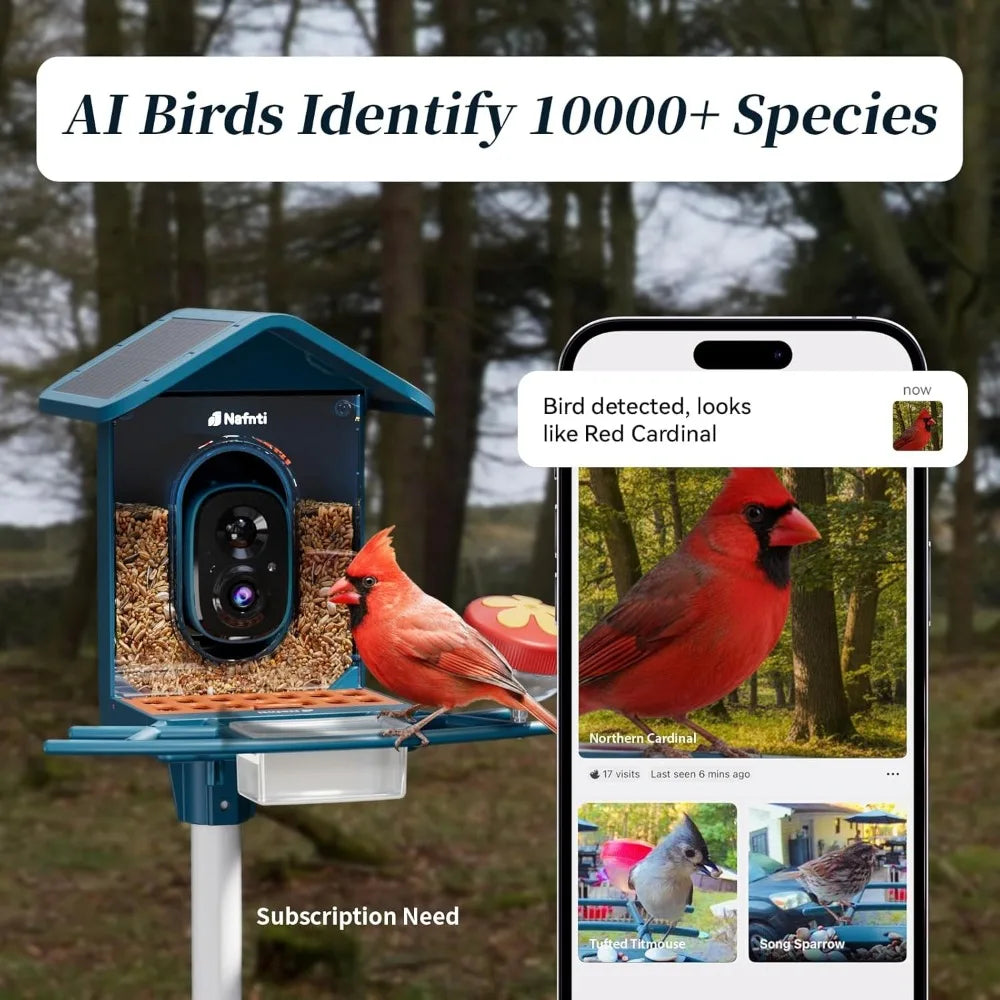 Smart Bird Feeder with Camera Solar Powered