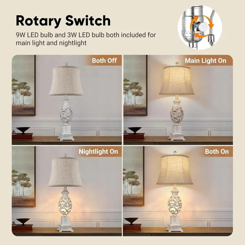 Set of 2 Table Lamps, 28"