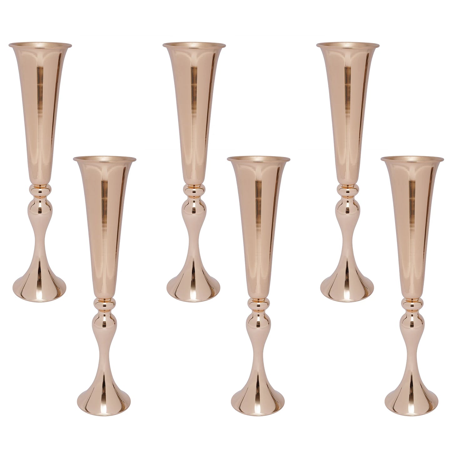 6 PCS Gold Trumpet Vases