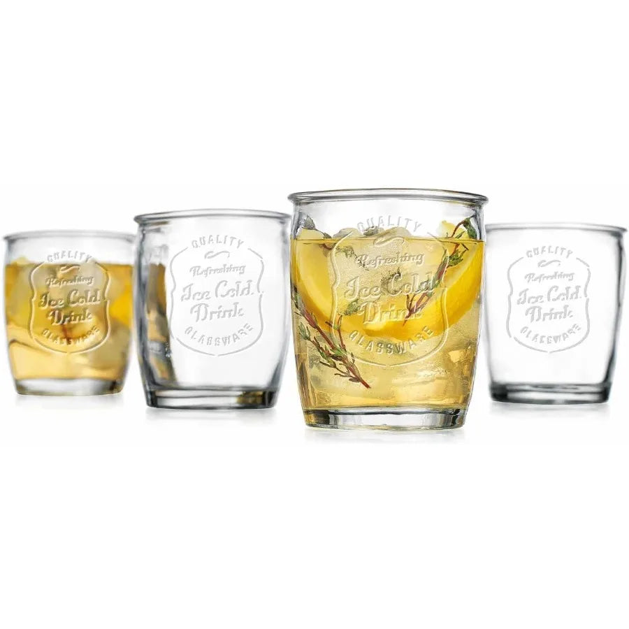 Glass Tumblers Drinking Glasses Set Of 4