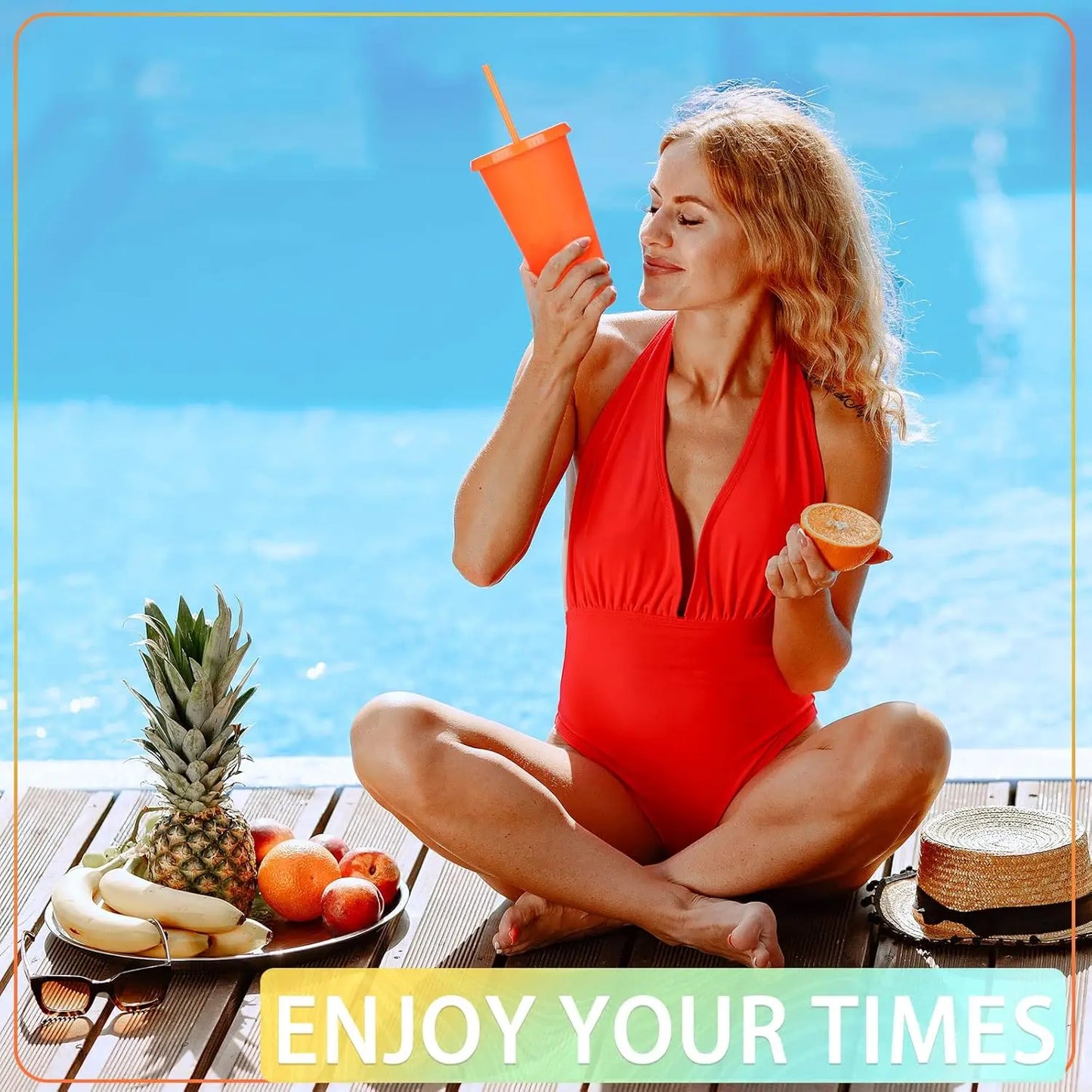 30 Pack Reusable Tumbler With Straw & Lid