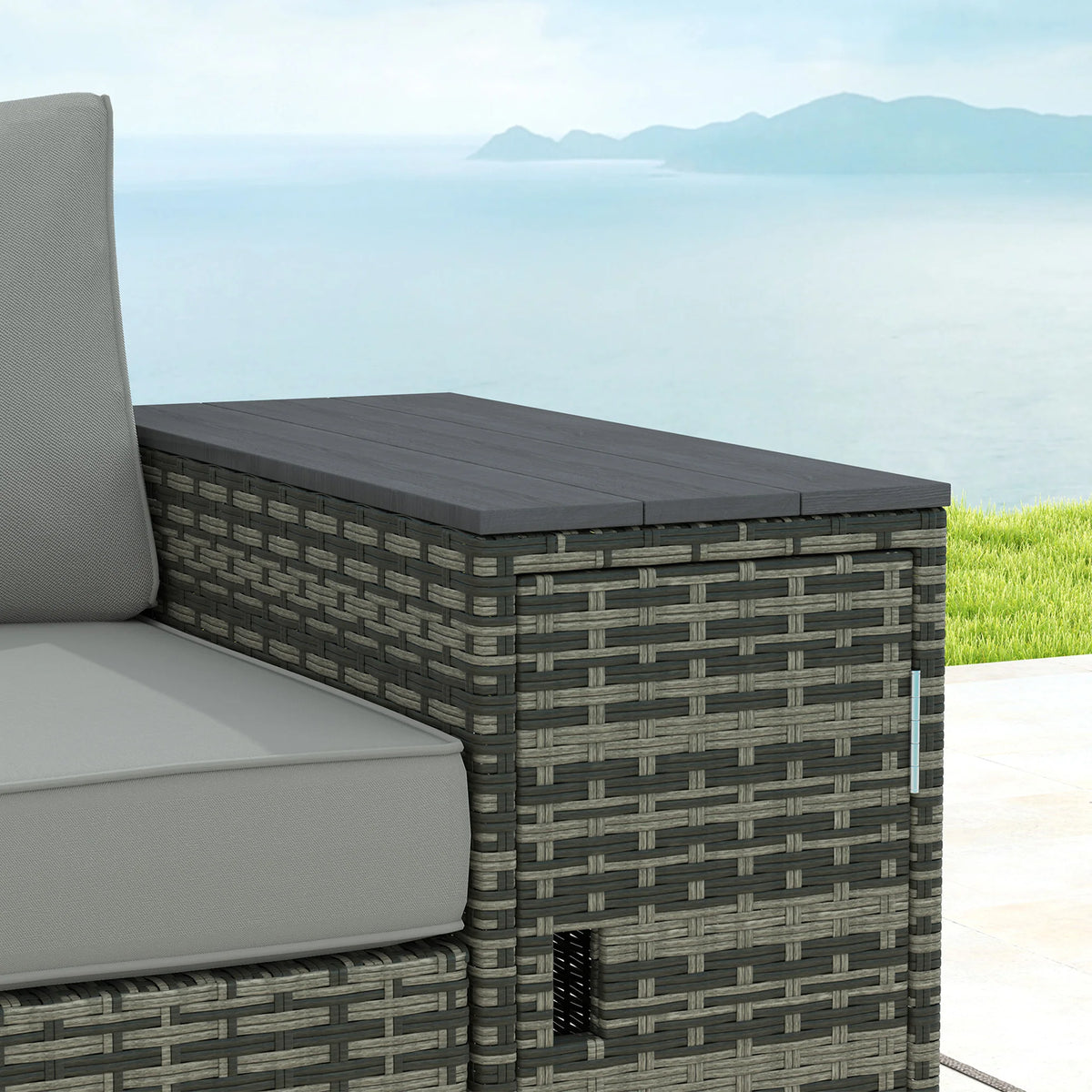 Wicker Outdoor Couch with Storage