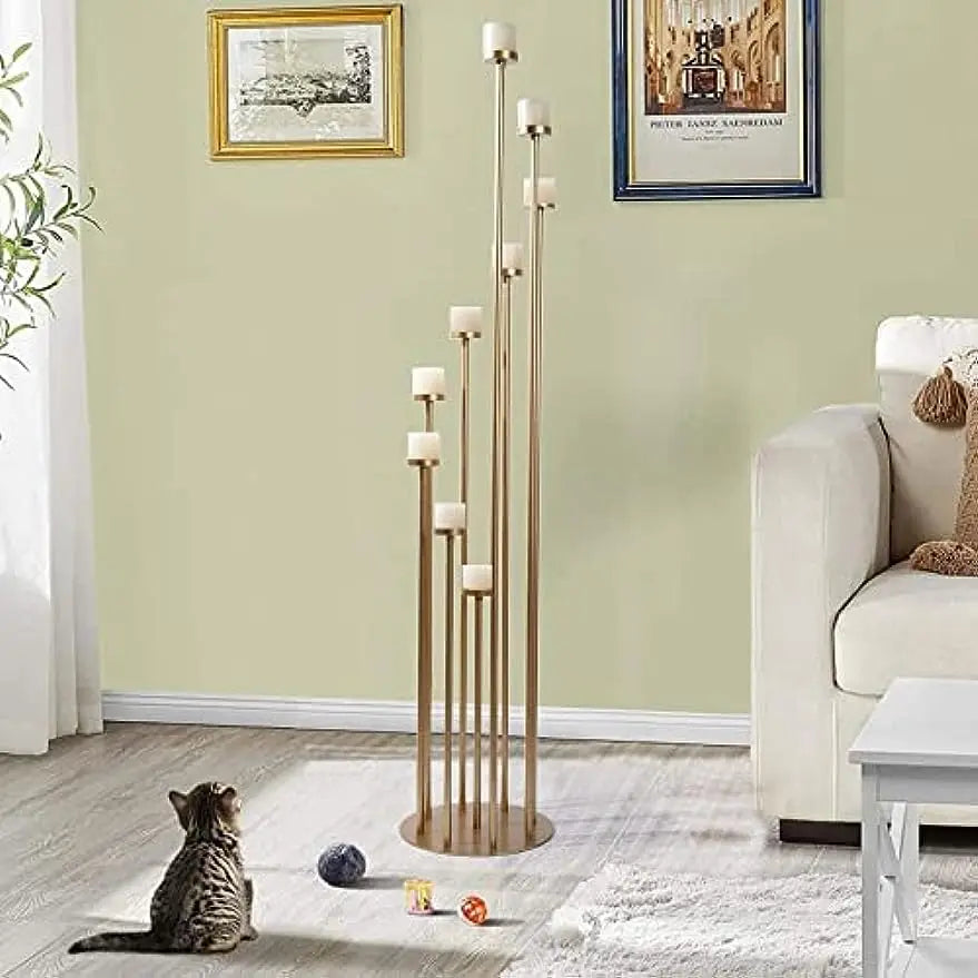 9 Arms Pillar Tapper Candle Holders Candelabra