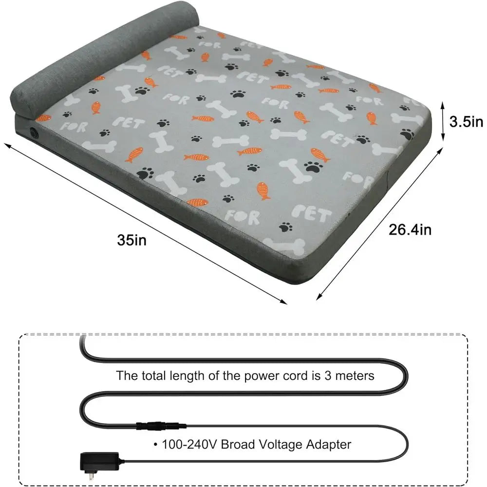 Electric Heating Arthritis Orthopedic Dog Bed