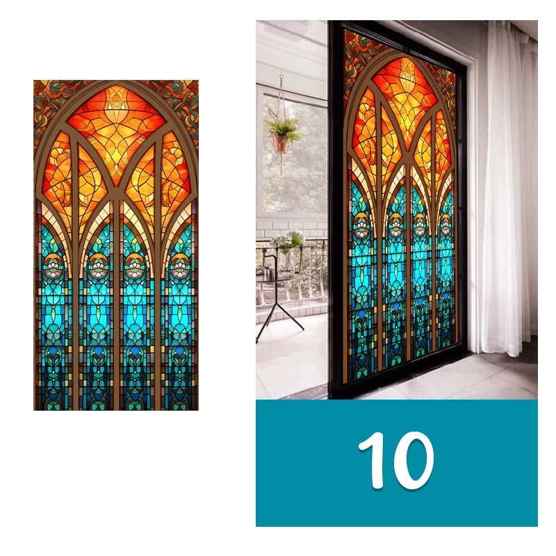 Painted Electrostatic Frosted Stained Glass Window Film