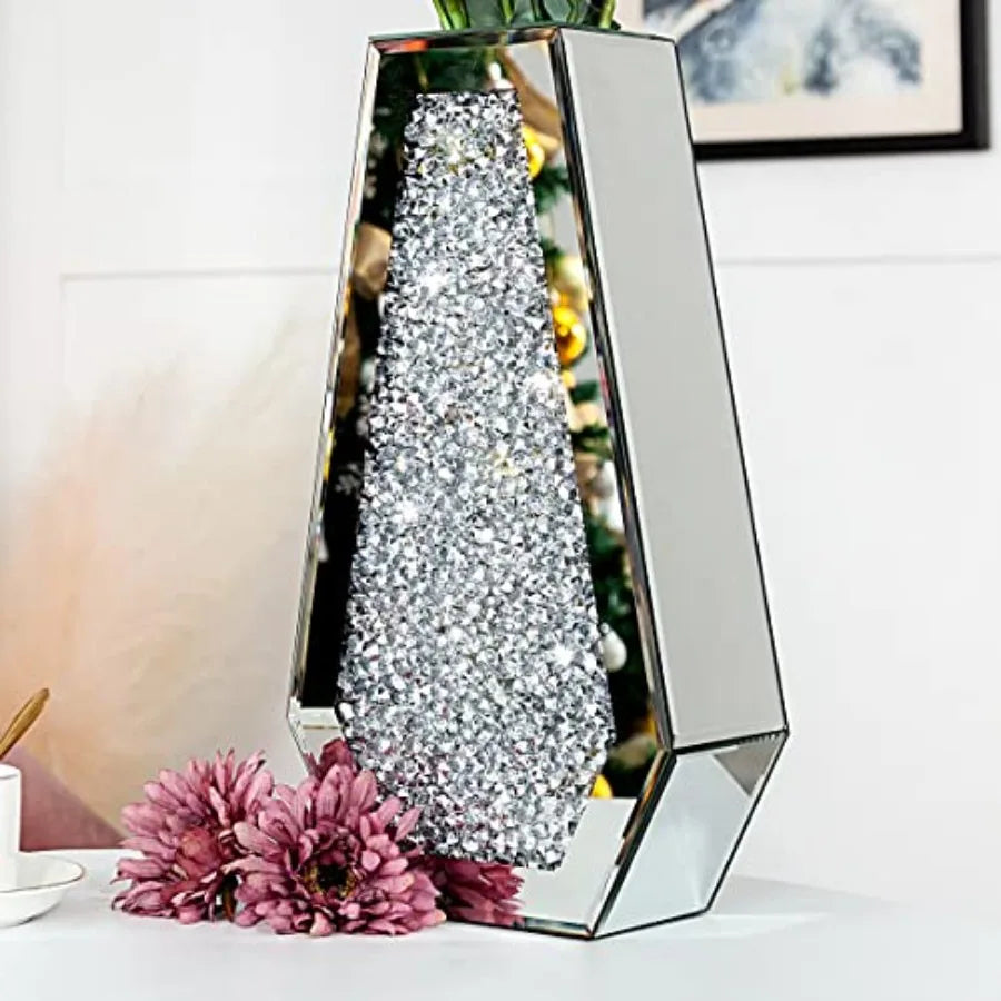 Crushed Diamond Glass Vase