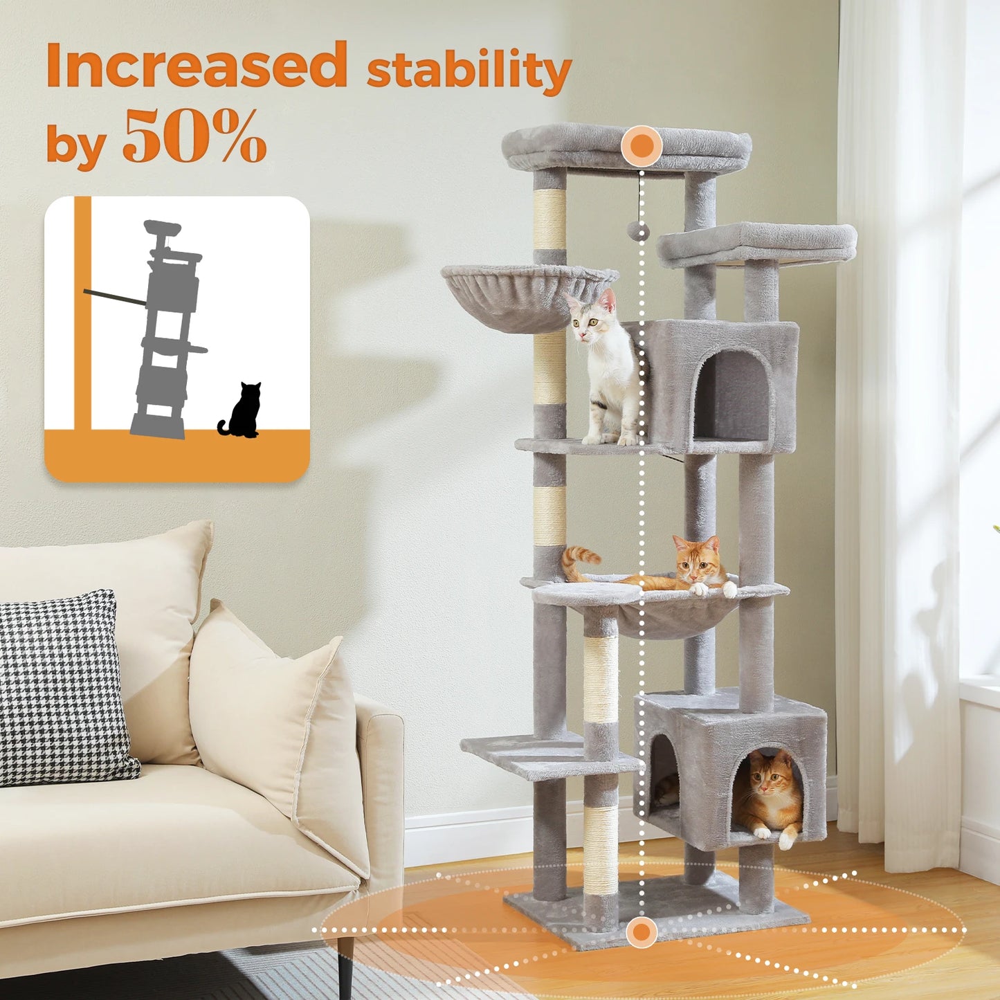 Tall Cat Tree for Indoor Cats