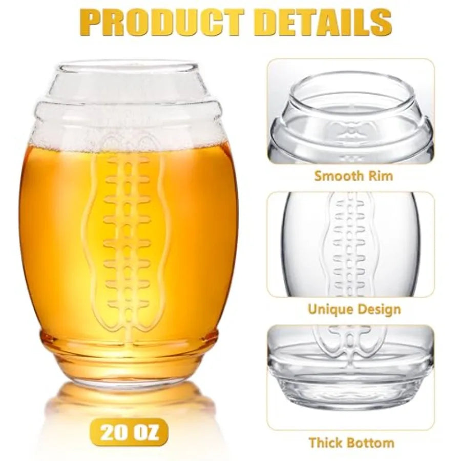 Set Of 2 Football Themed Glasses