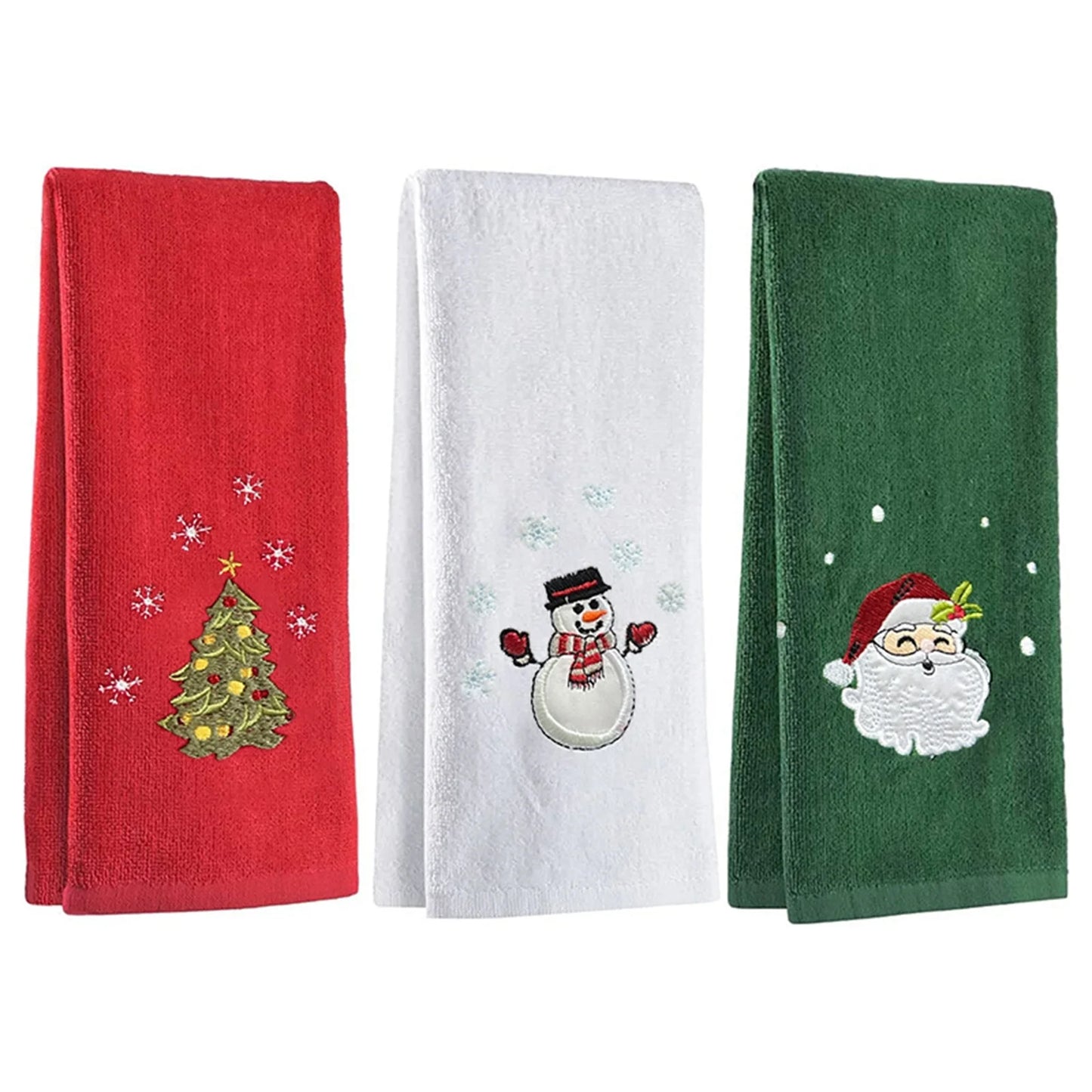 Classic Solid Xmas  Embroidery Bath Towel