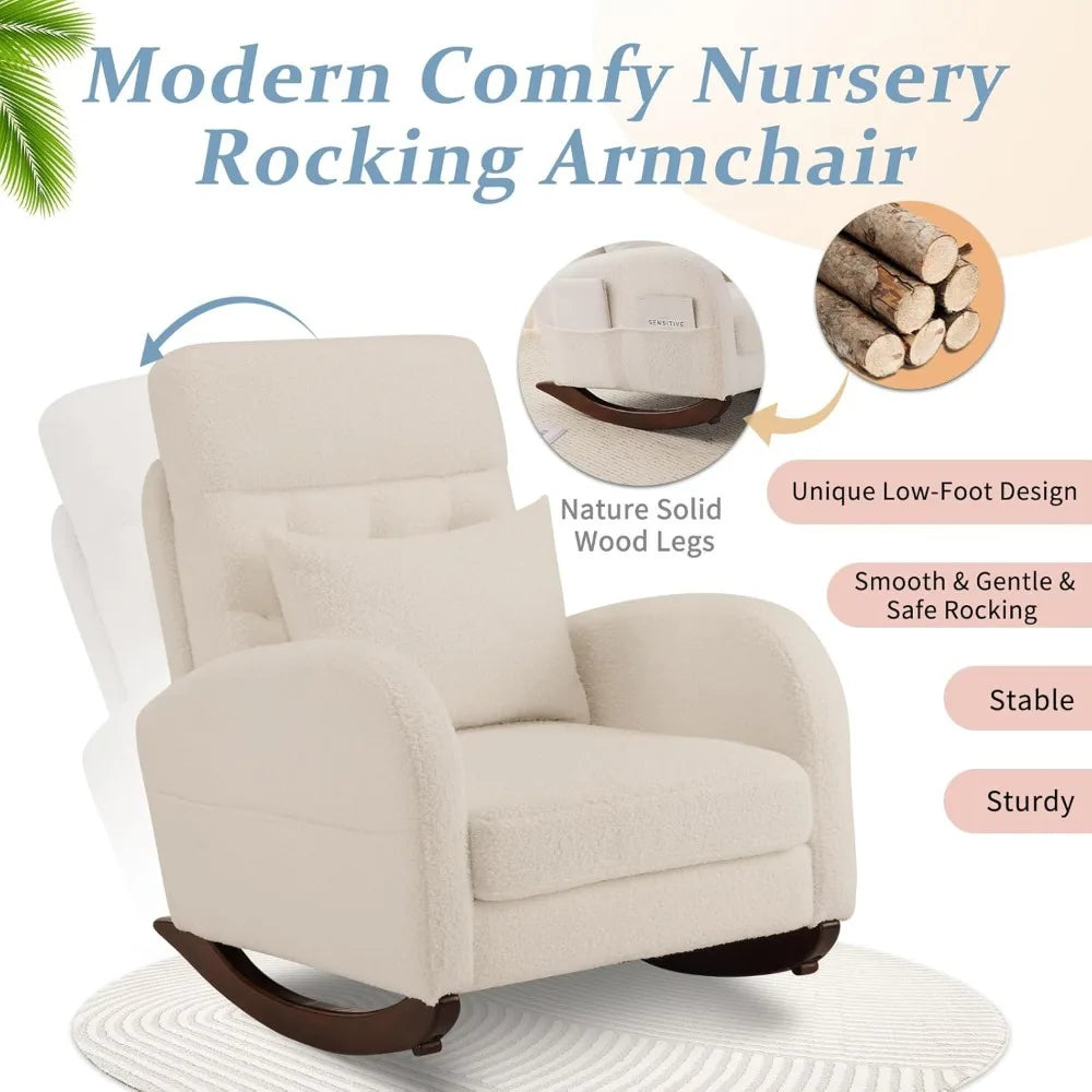 Teddy Fleece Low Seat Rocking Chair