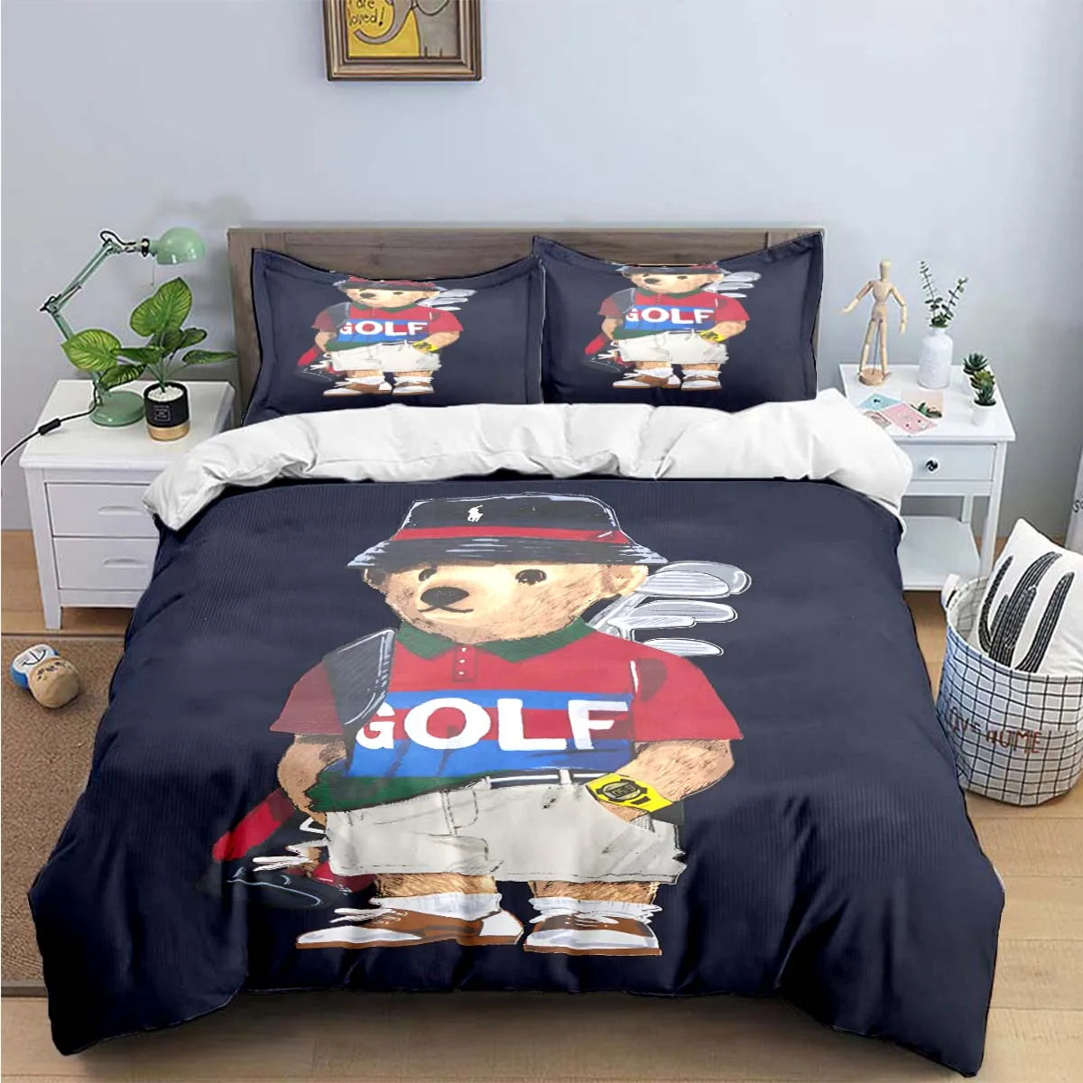 Bear Bedding Set Single Twin Full King Size