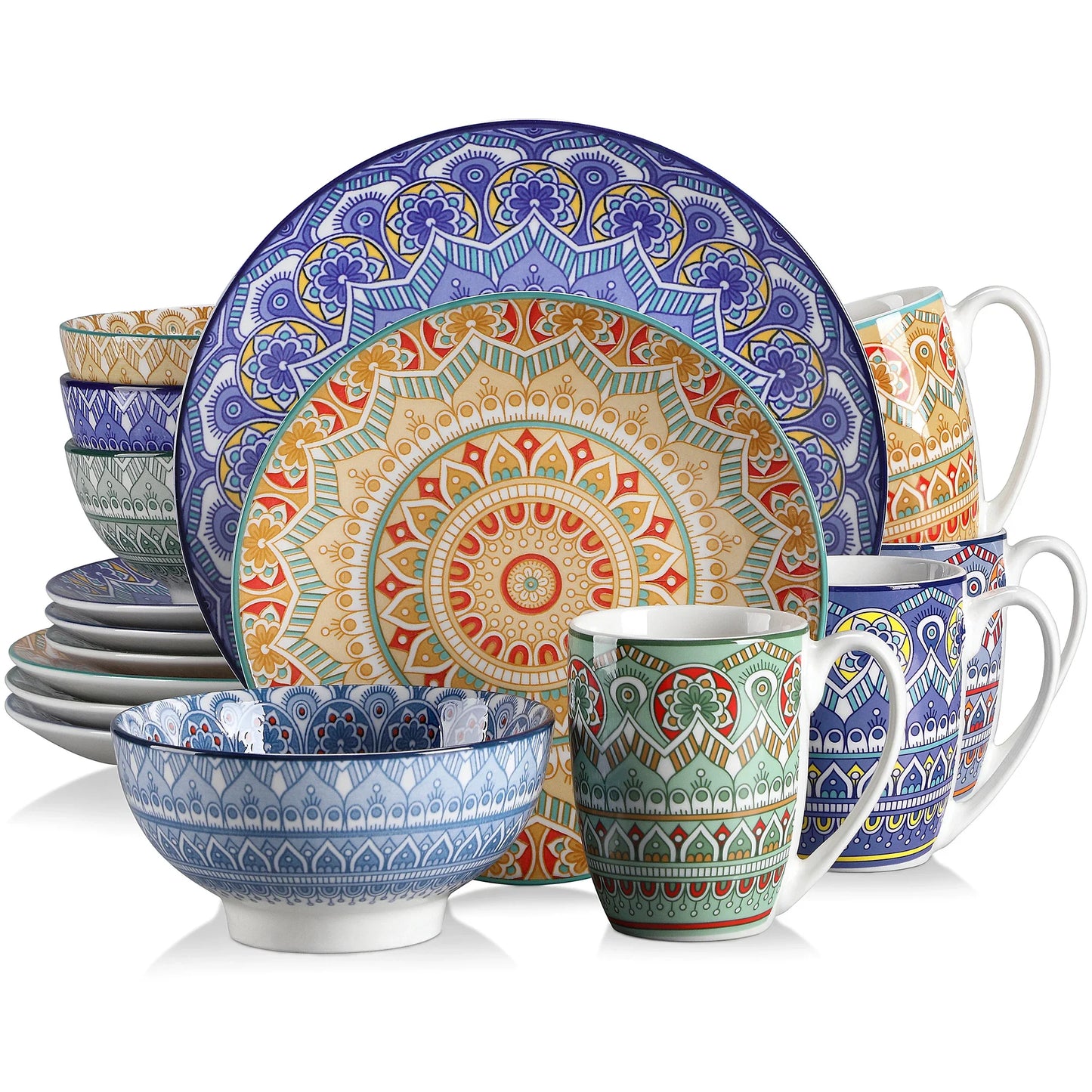 Patterned Ceramic Tableware 16PCS