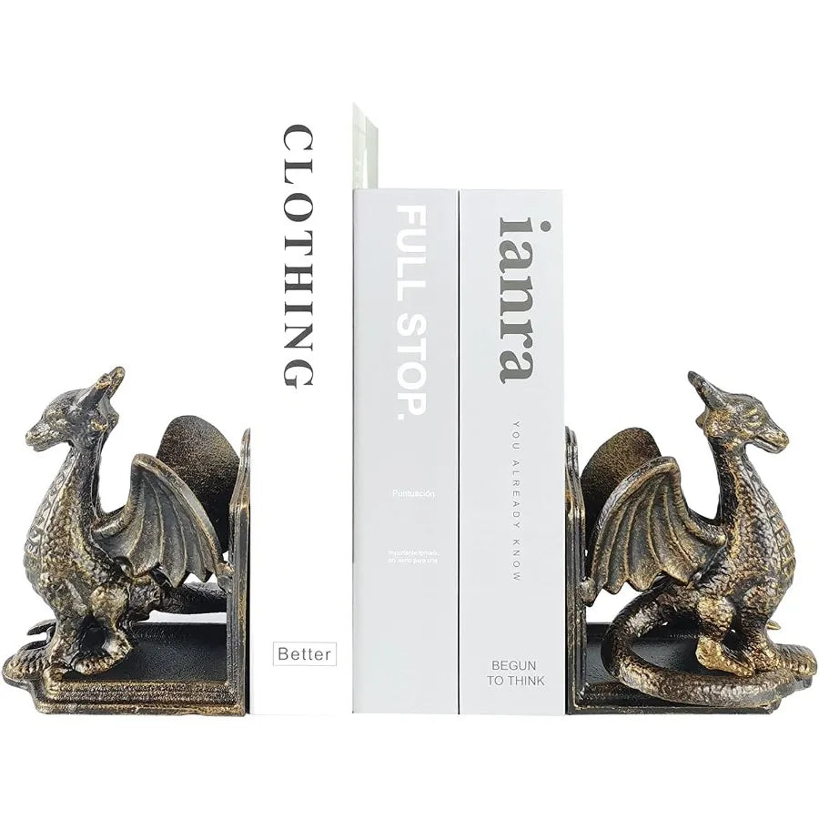 Book End Set with Unique Dragon Design