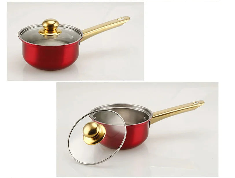 12PCS Of Stainless Steel Colored Cookware Set