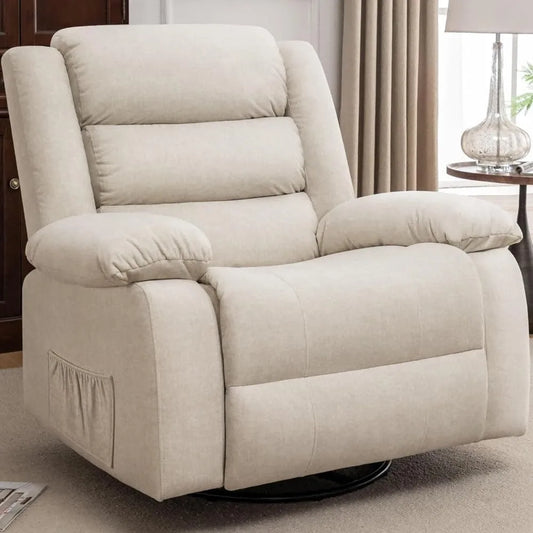 Recliner Rocking  Chair, Massage And Heat,360°Swivel