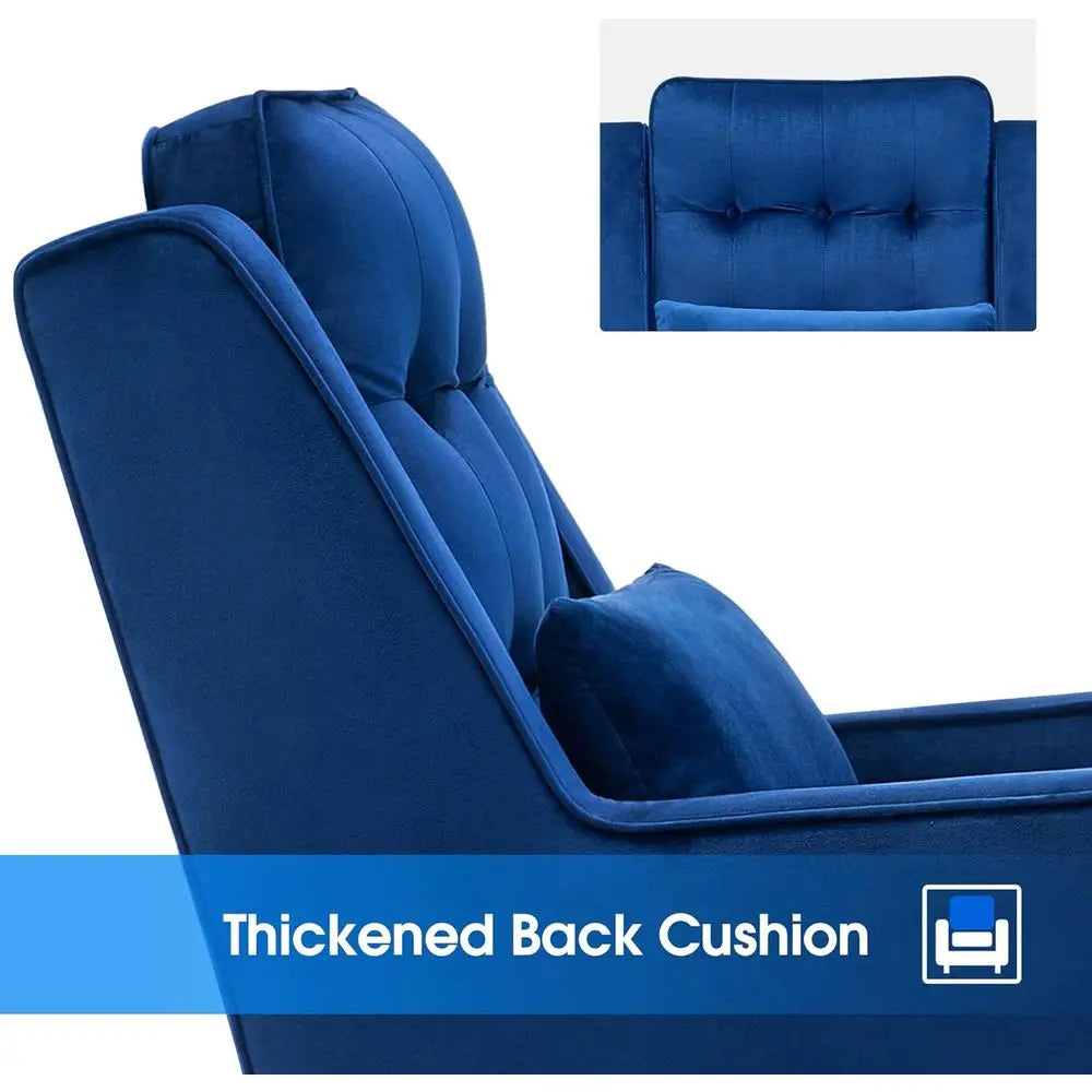 Blue Velvet Accent Chair