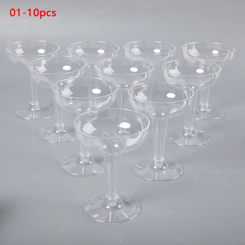 50Pc Plastic Disposable Red Wine, Champagne Flutes