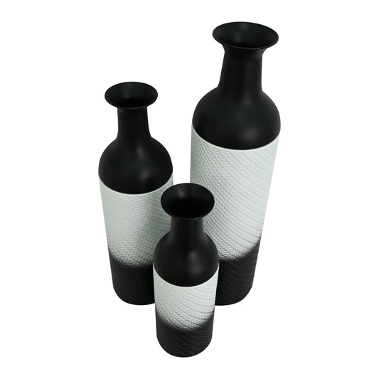 3-Tier Metal Floor Vases Set