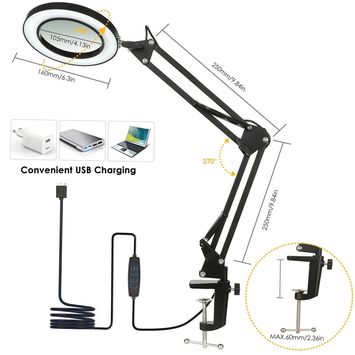 Clamp-on Flexible Table Lamp