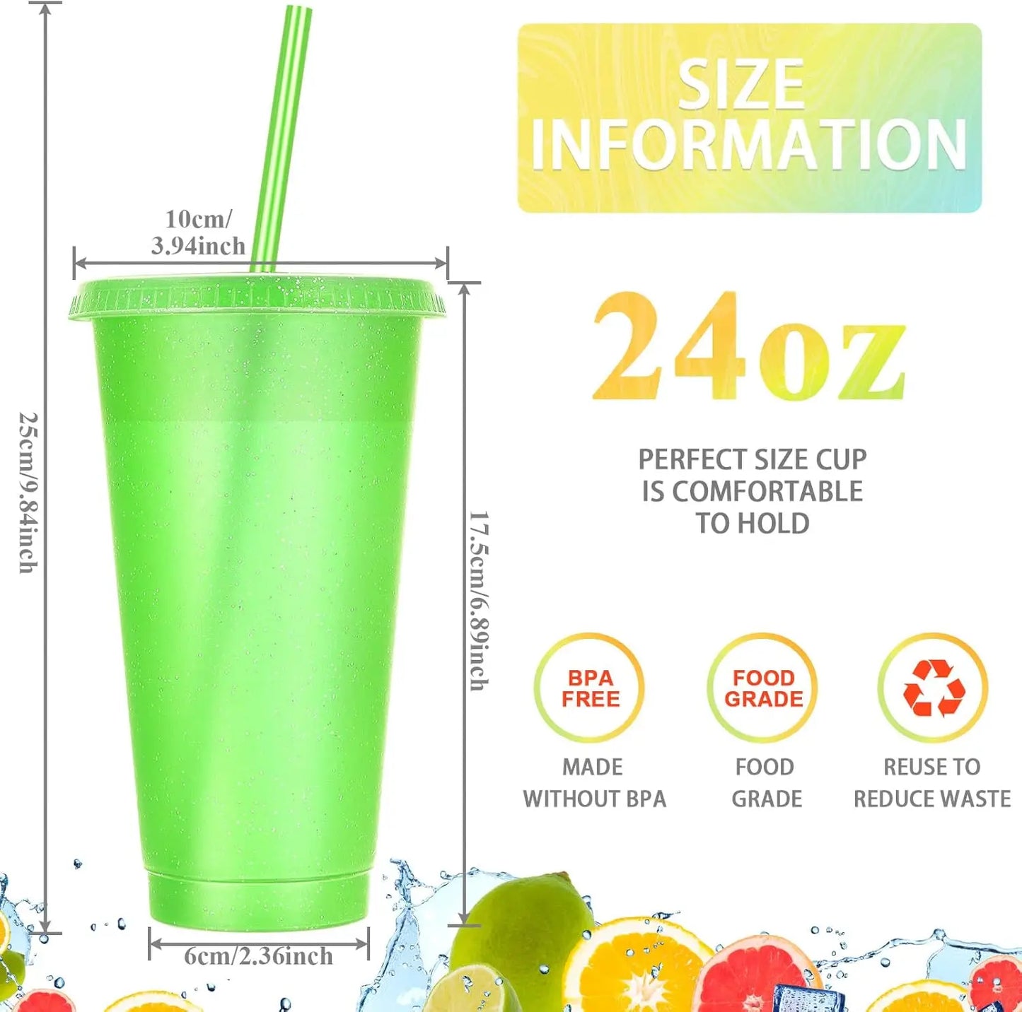 30 Pack Reusable Tumbler With Straw & Lid