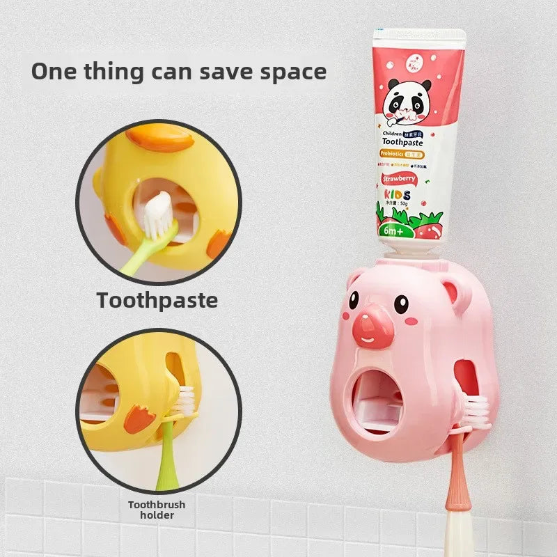 Cute Yellow Duck Automatic Toothpaste Dispenser