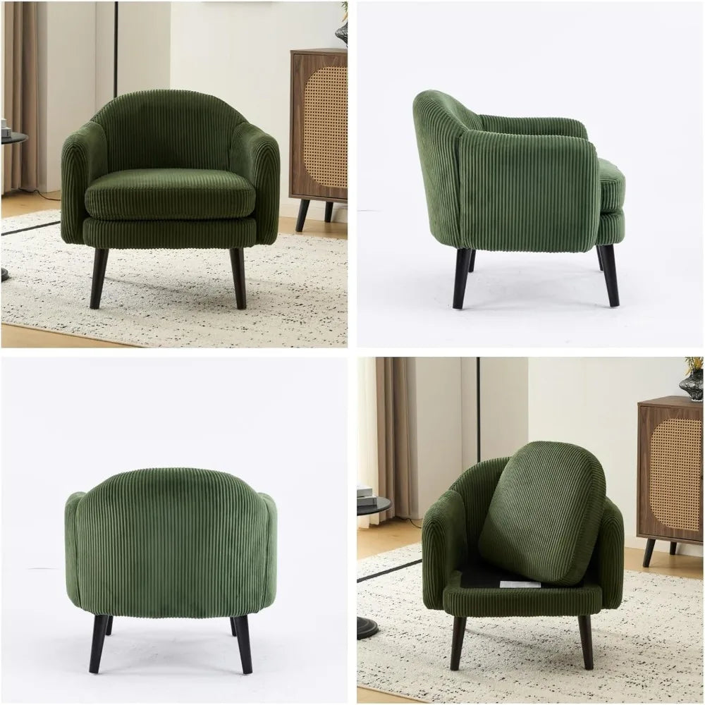 Modern Barrel Accent Armchairs Set Of 2