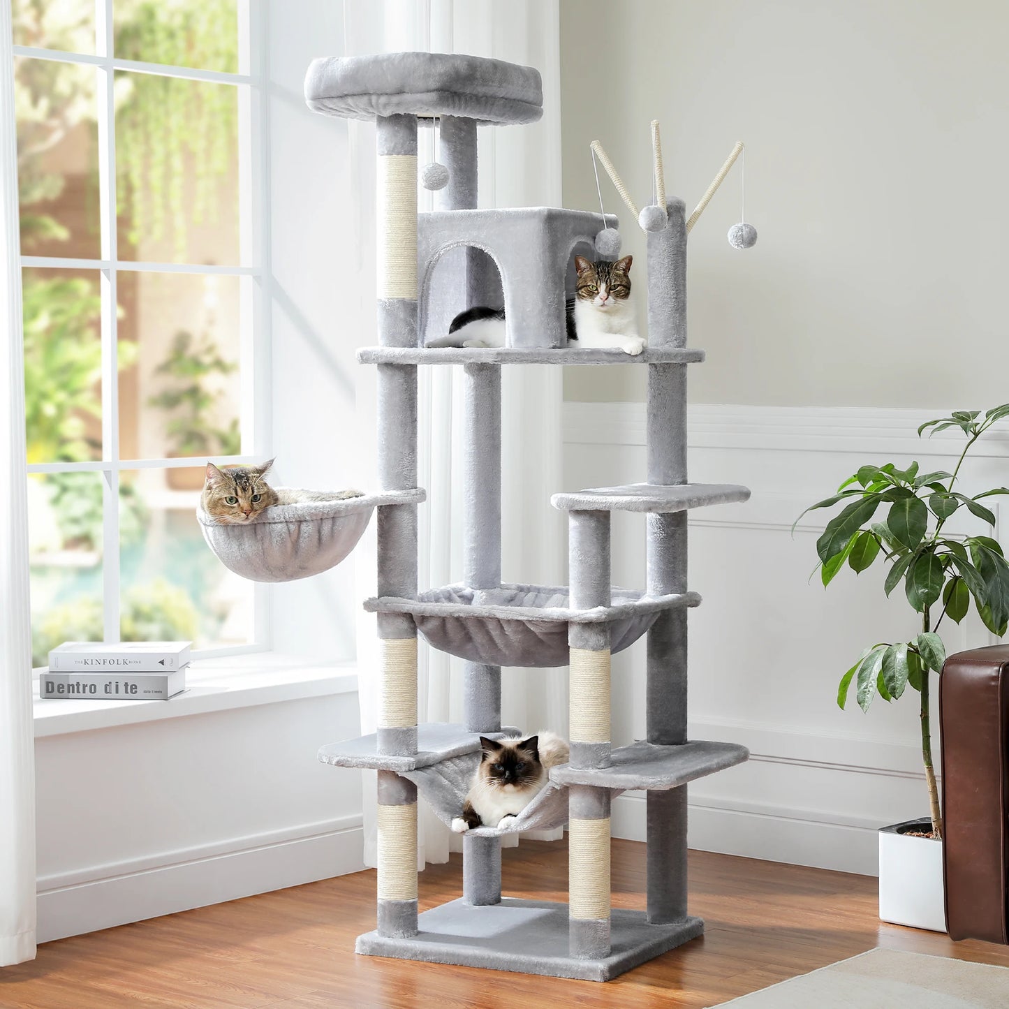 Large Cat Tree Tall Cat Tower for Indoor Cats