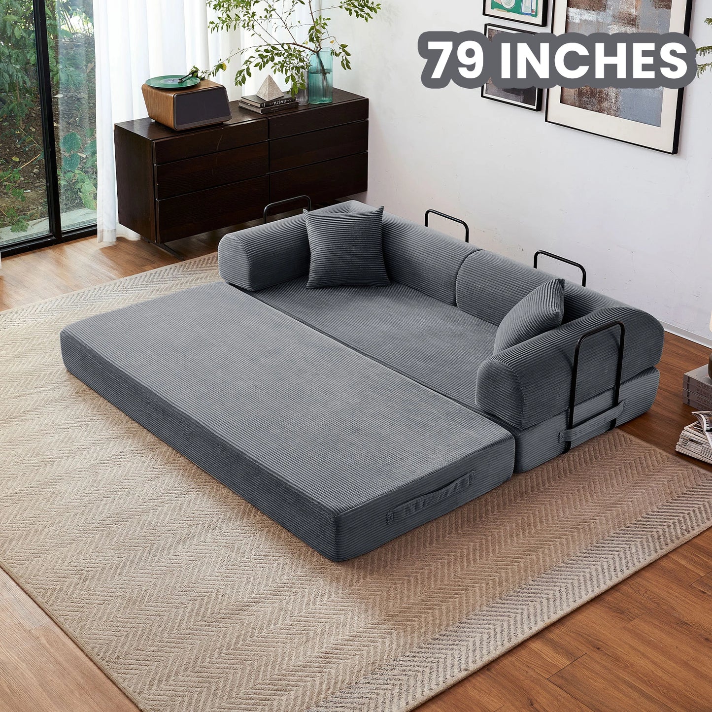 Foldable Convertible Futon Sleeper Sofa Bed