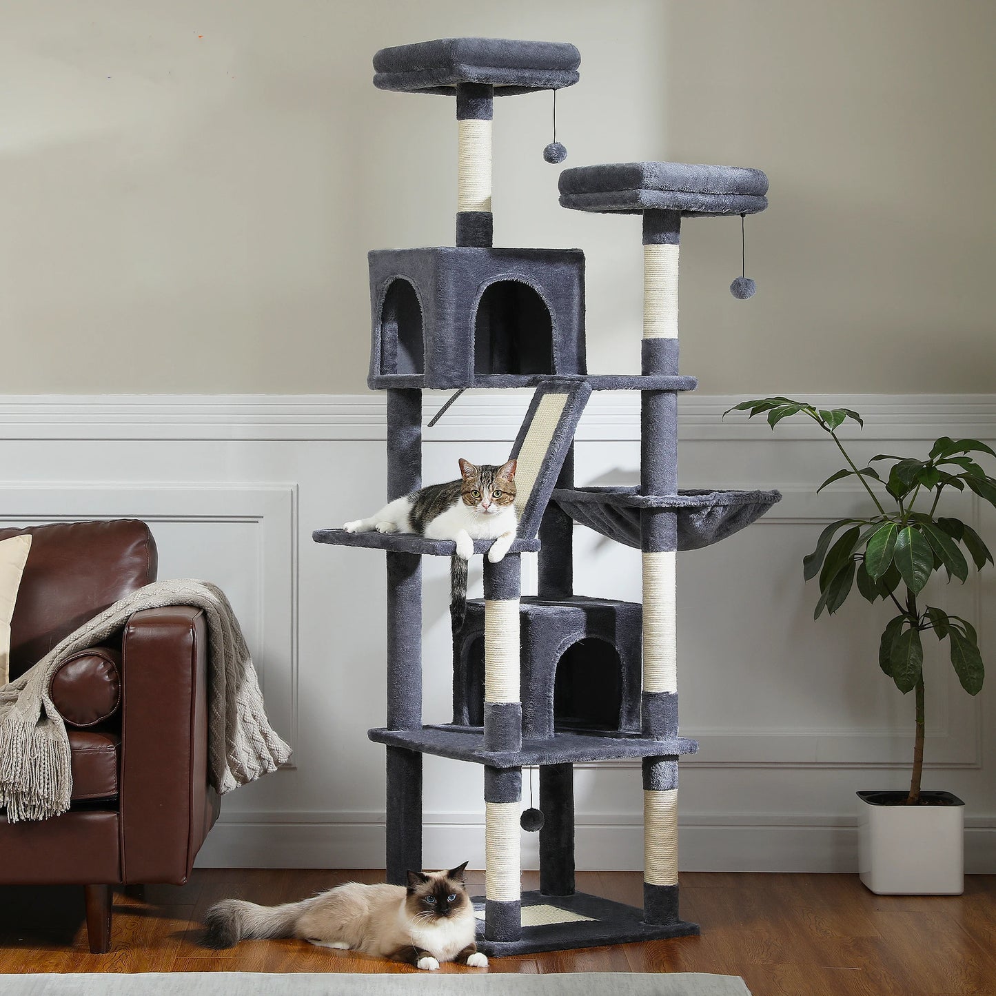 Large Cat Tree Tall Cat Tower for Indoor Cats