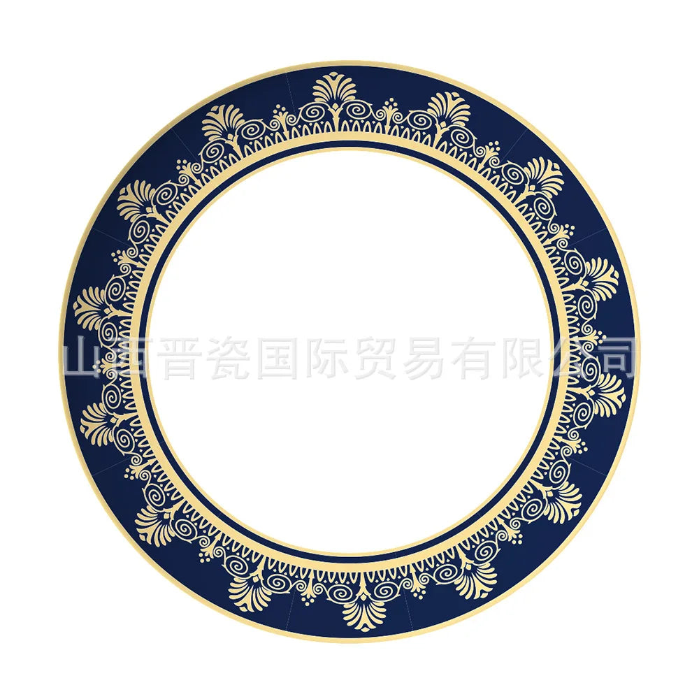 Geometric Pattern Ceramic Dinner Plate