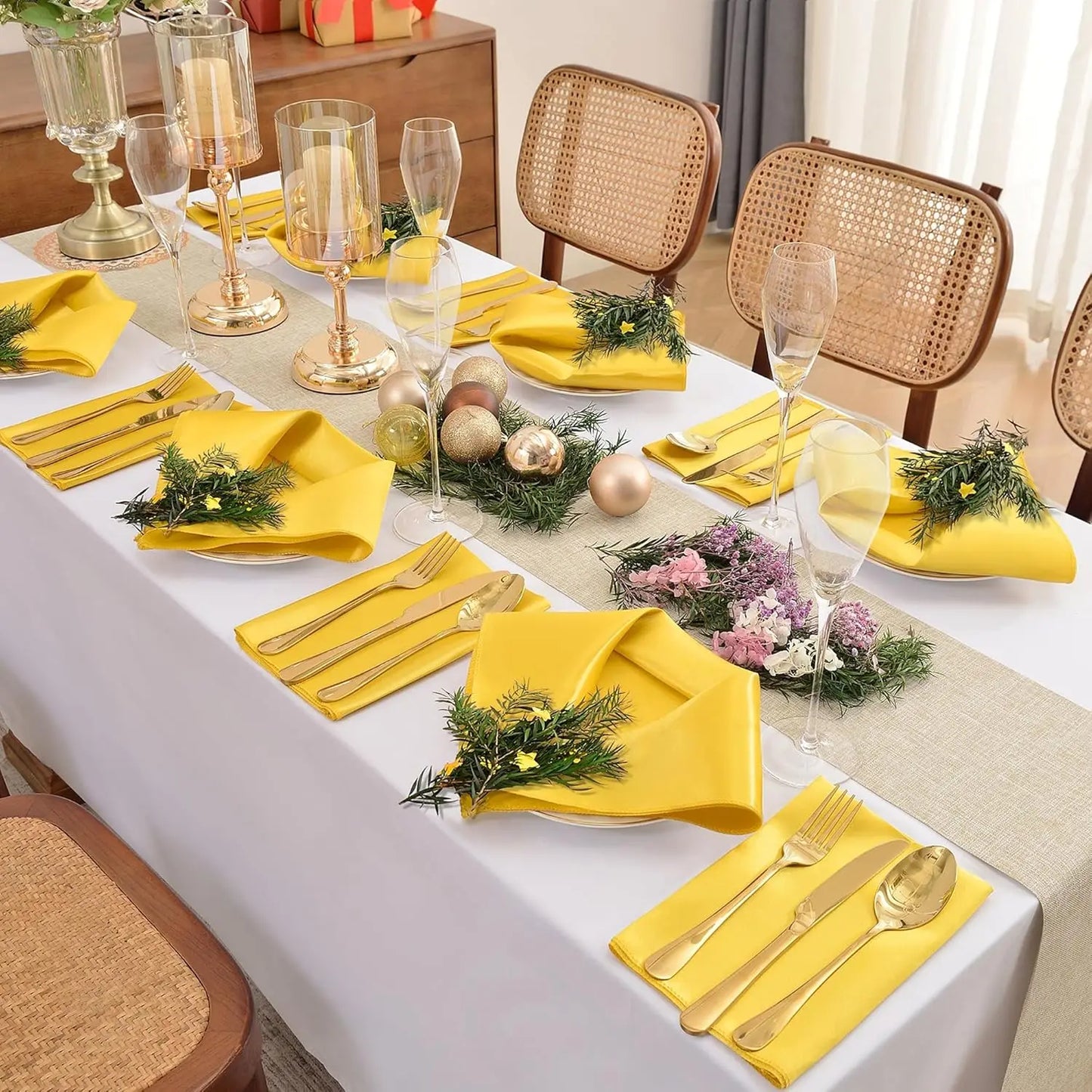 24 Pcs Satin Square Table Napkins
