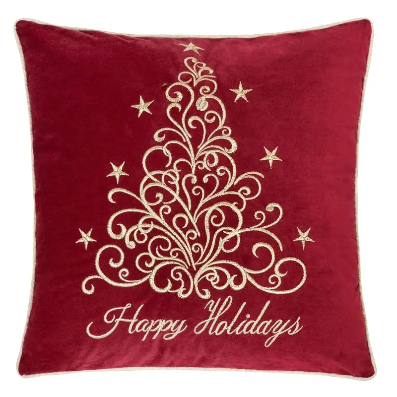 Red Velvet Holiday Throw Pillow 20x20"