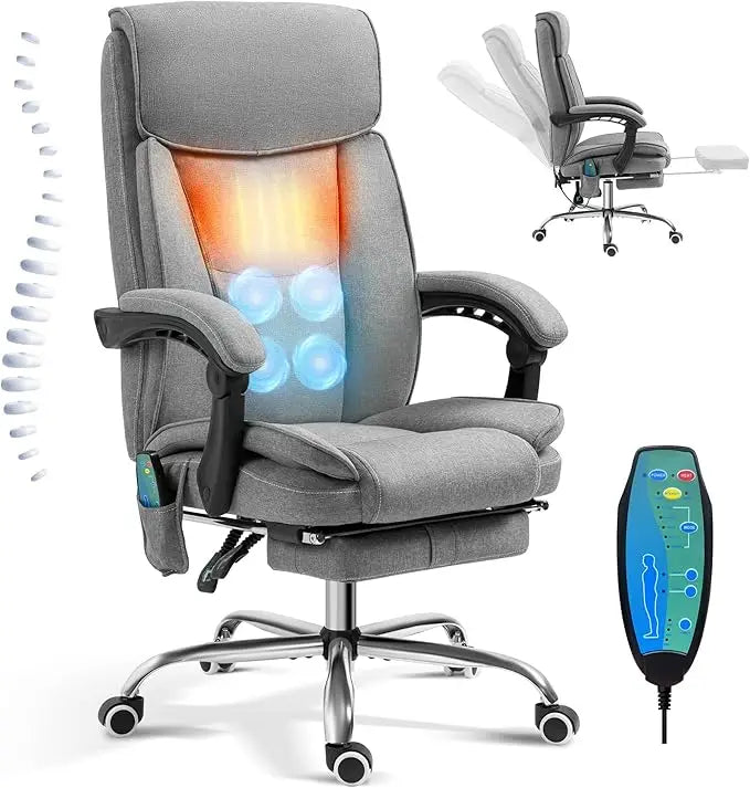 Reclining Massage Office Chair With Footrest