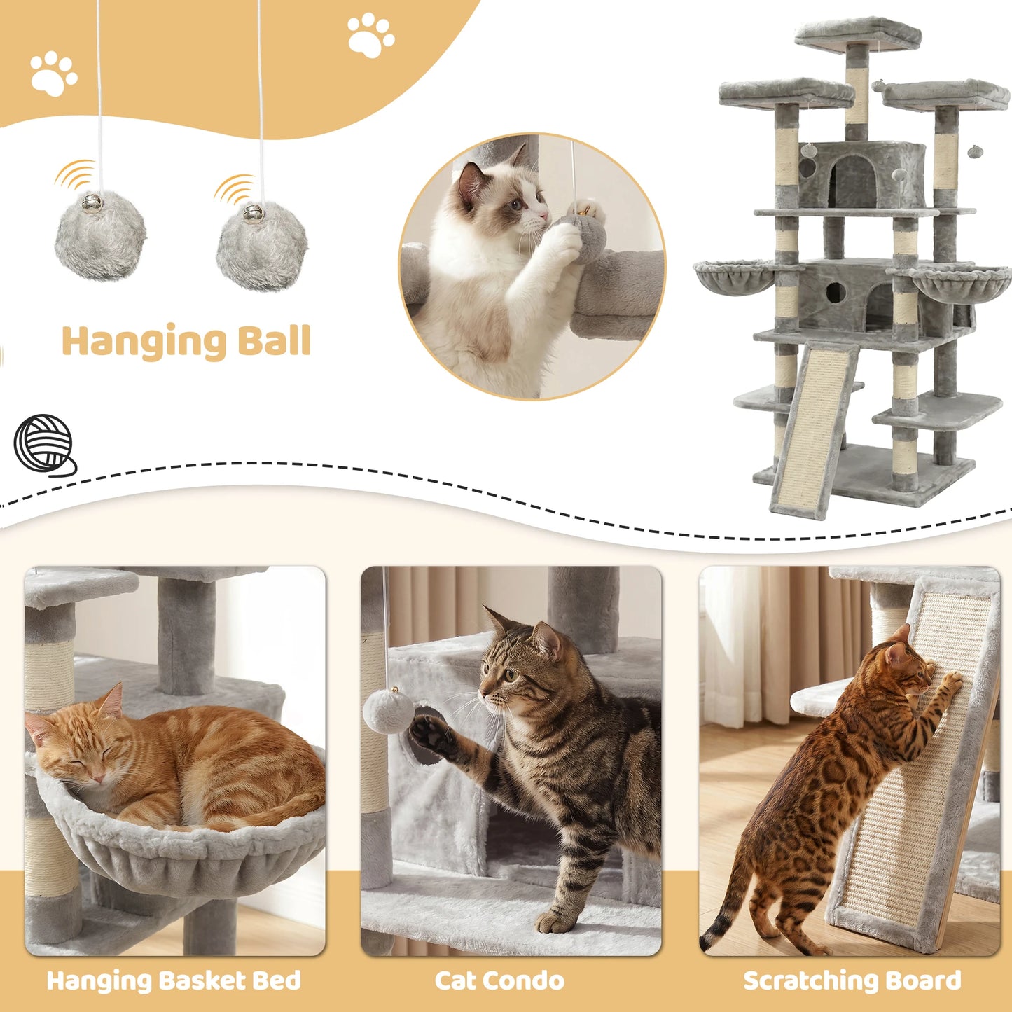 Large Multi Level Cat Tree Tower