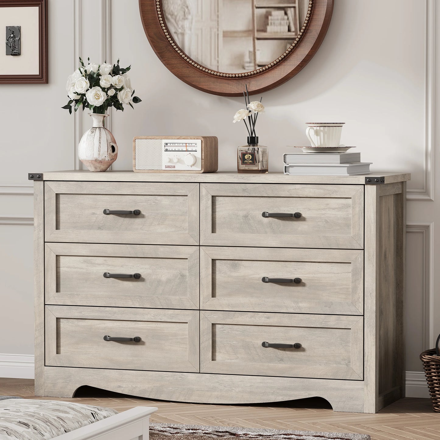 Farmhouse 6 Drawer Dresser