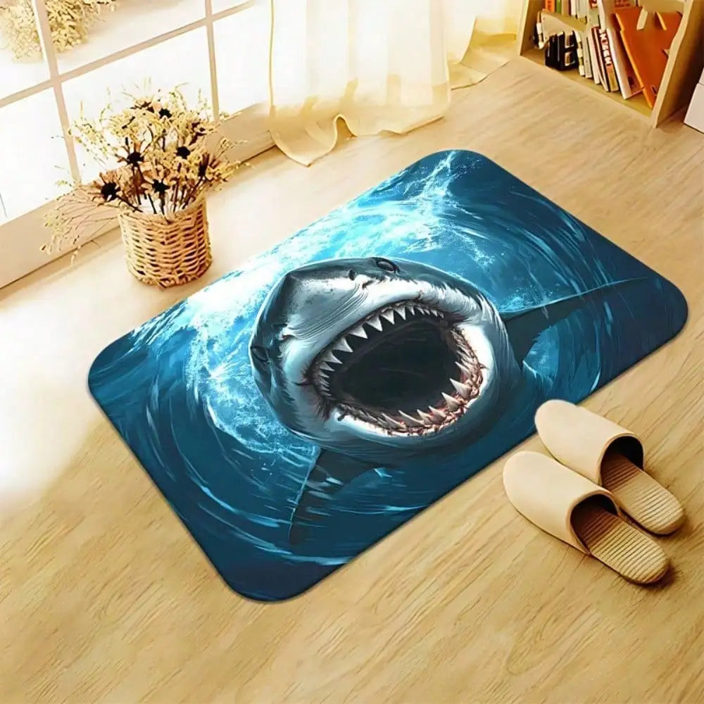 1pc rubber floor mat shark pattern