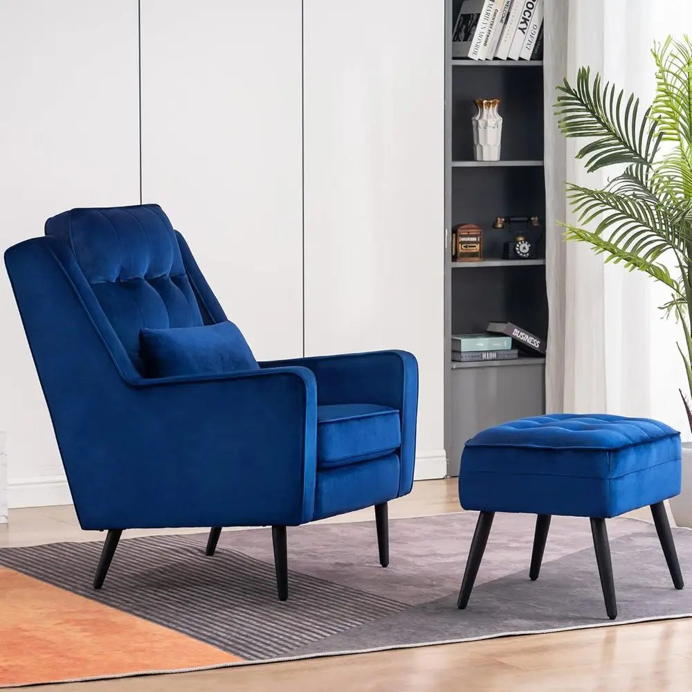 Blue Velvet Accent Chair