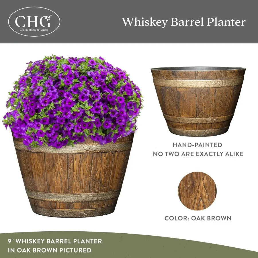 Whiskey Barrel Planters