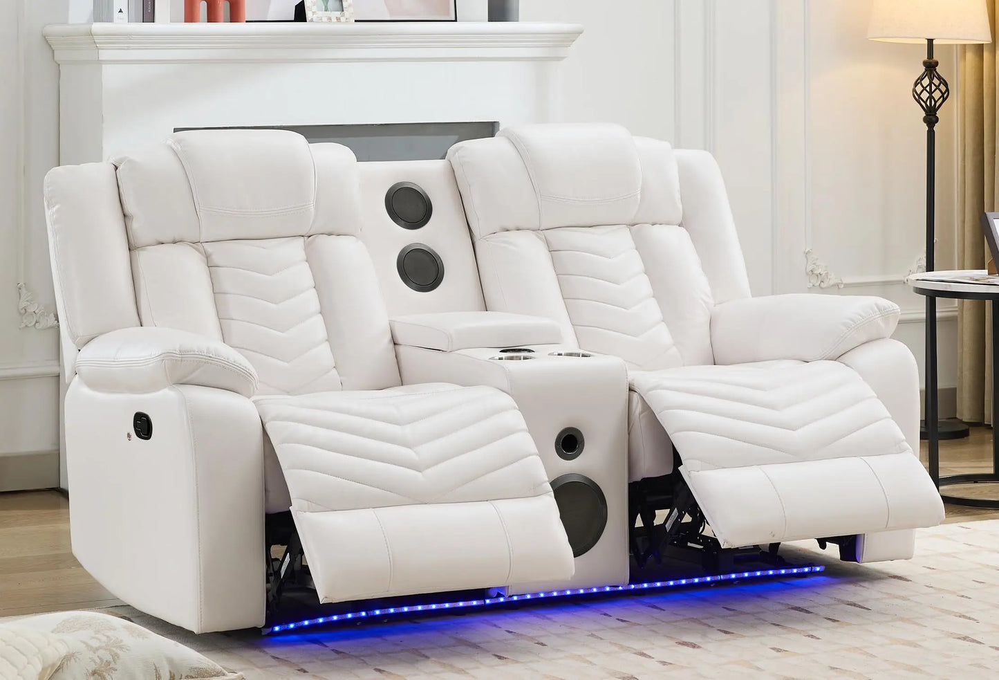 TODRANI Manual Recliner Loveseat with Bass Speaker