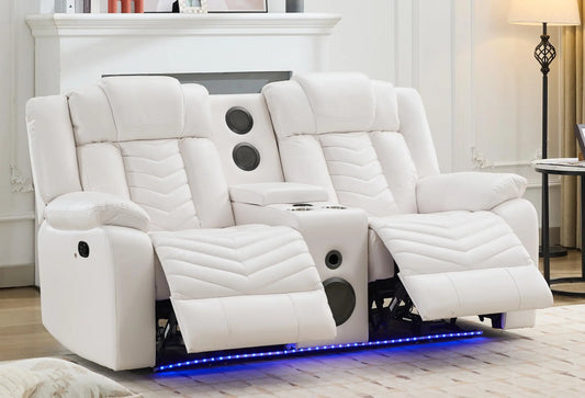 TODRANI Manual Recliner Loveseat with Bass Speaker