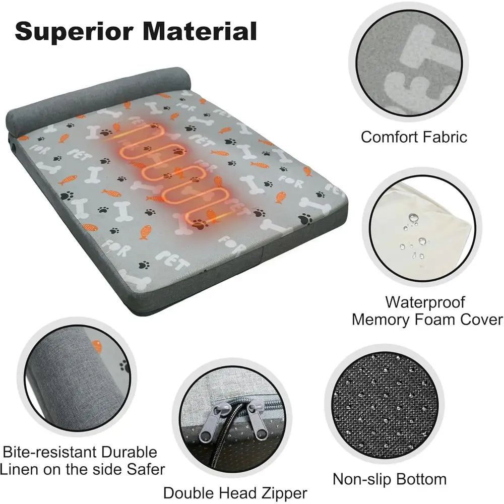 Electric Heating Arthritis Orthopedic Dog Bed