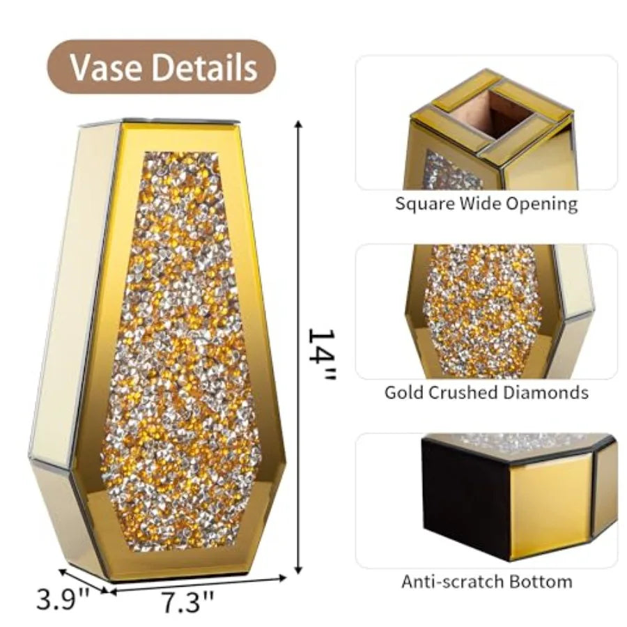 Crushed Diamond Glass Vase