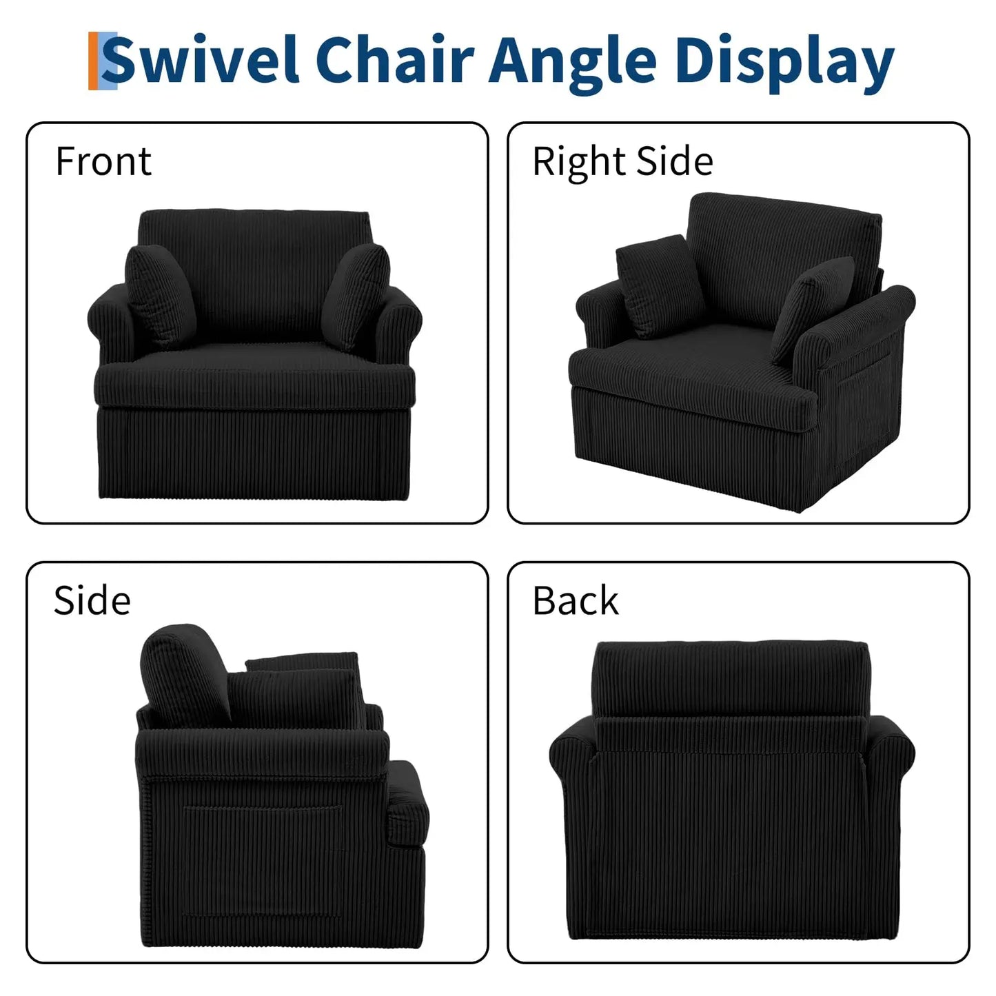 Swivel Armchair Corduroy