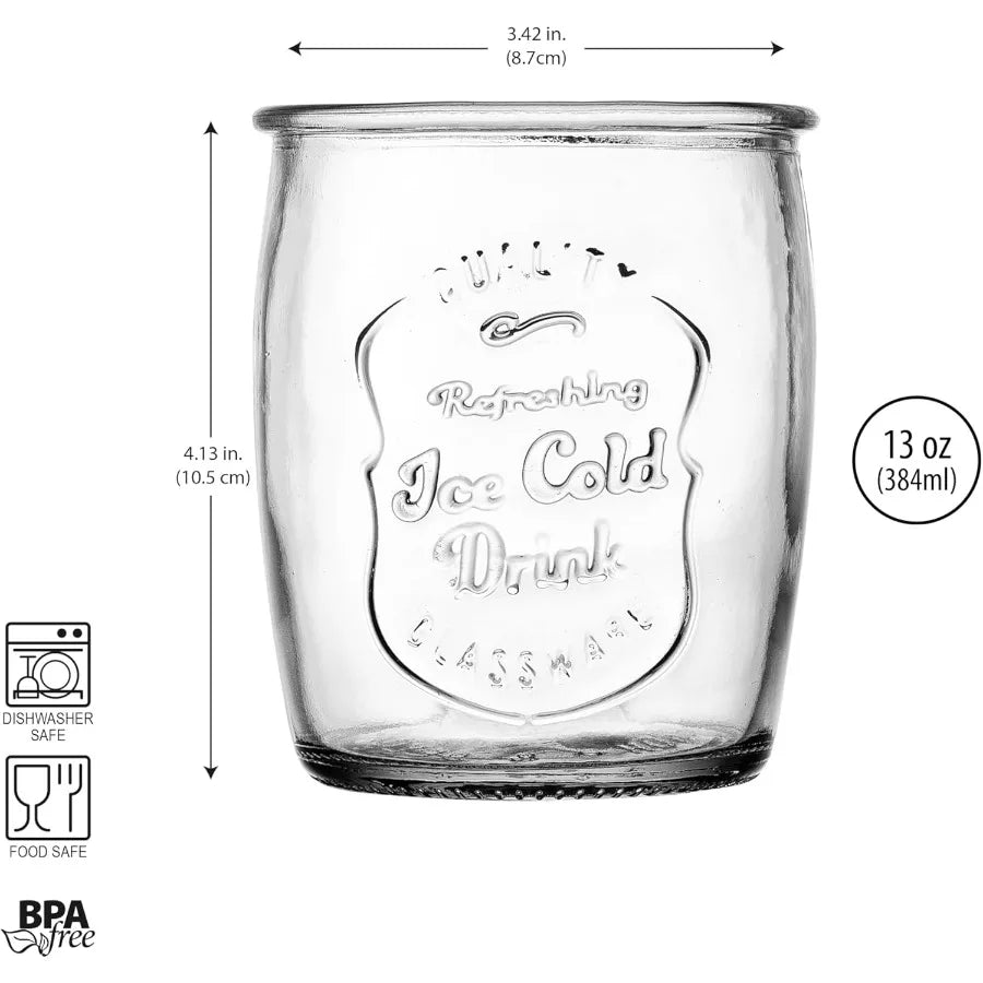 Glass Tumblers Drinking Glasses Set Of 4