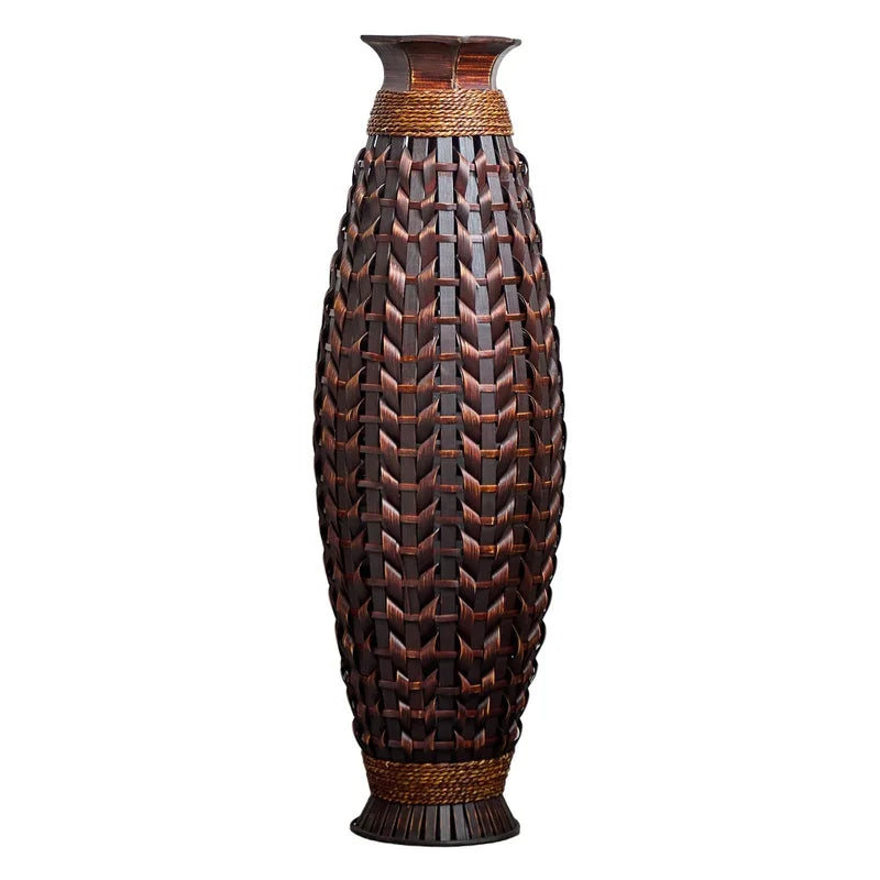 Handwoven Bamboo Floor Vase