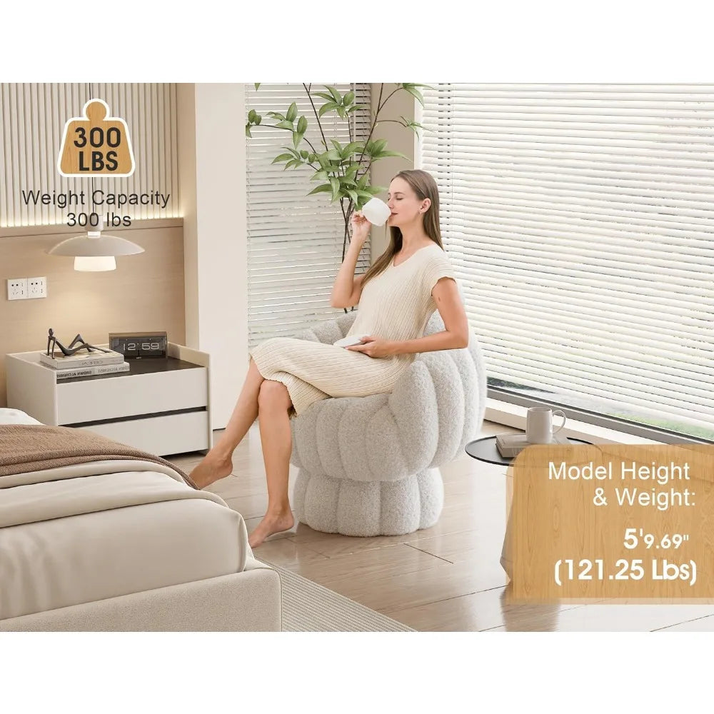 360 Degree Barrel Swivel Accent Chair