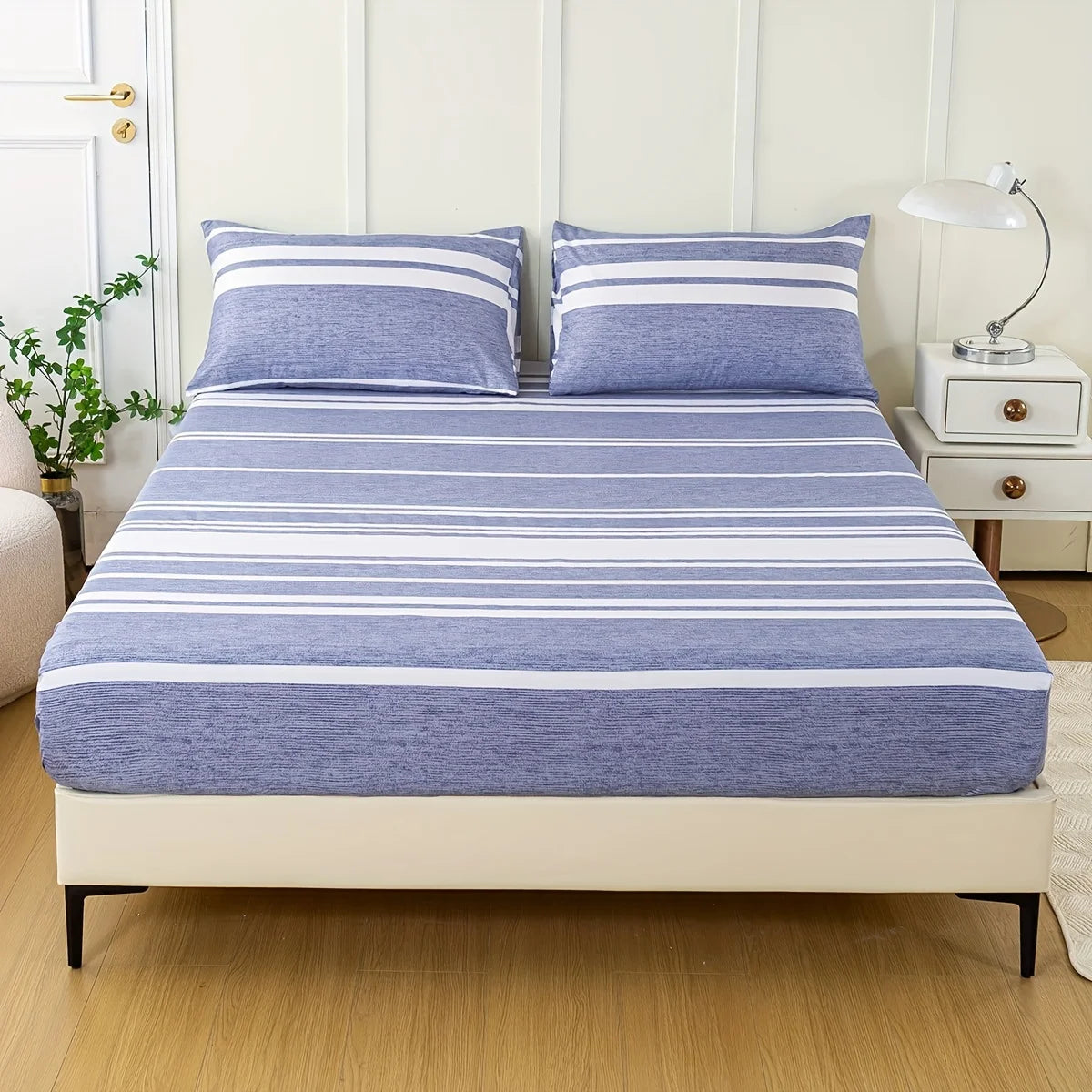 3-Piece Striped Fitted Sheet Set