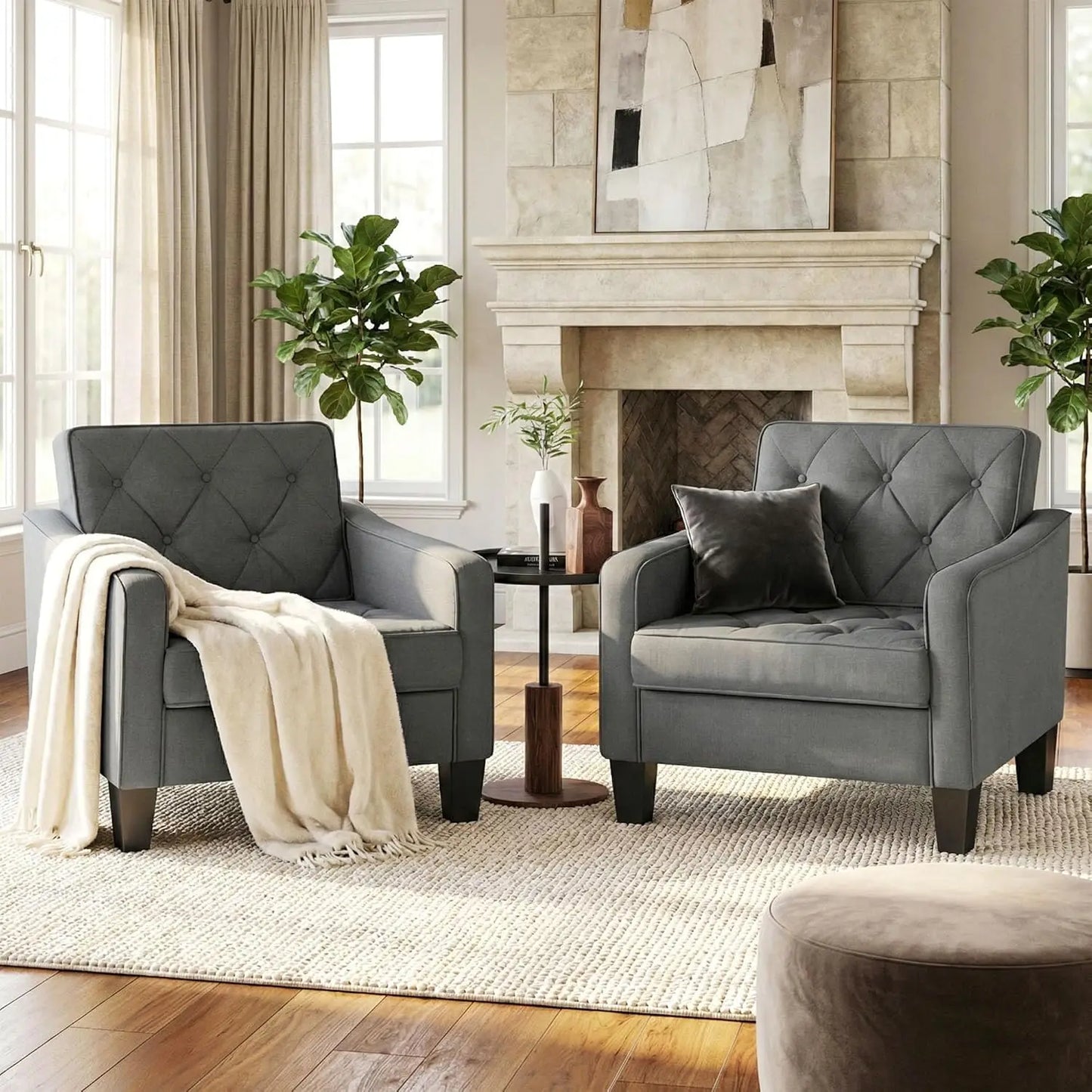Blue Accent Chairs Set Of 2